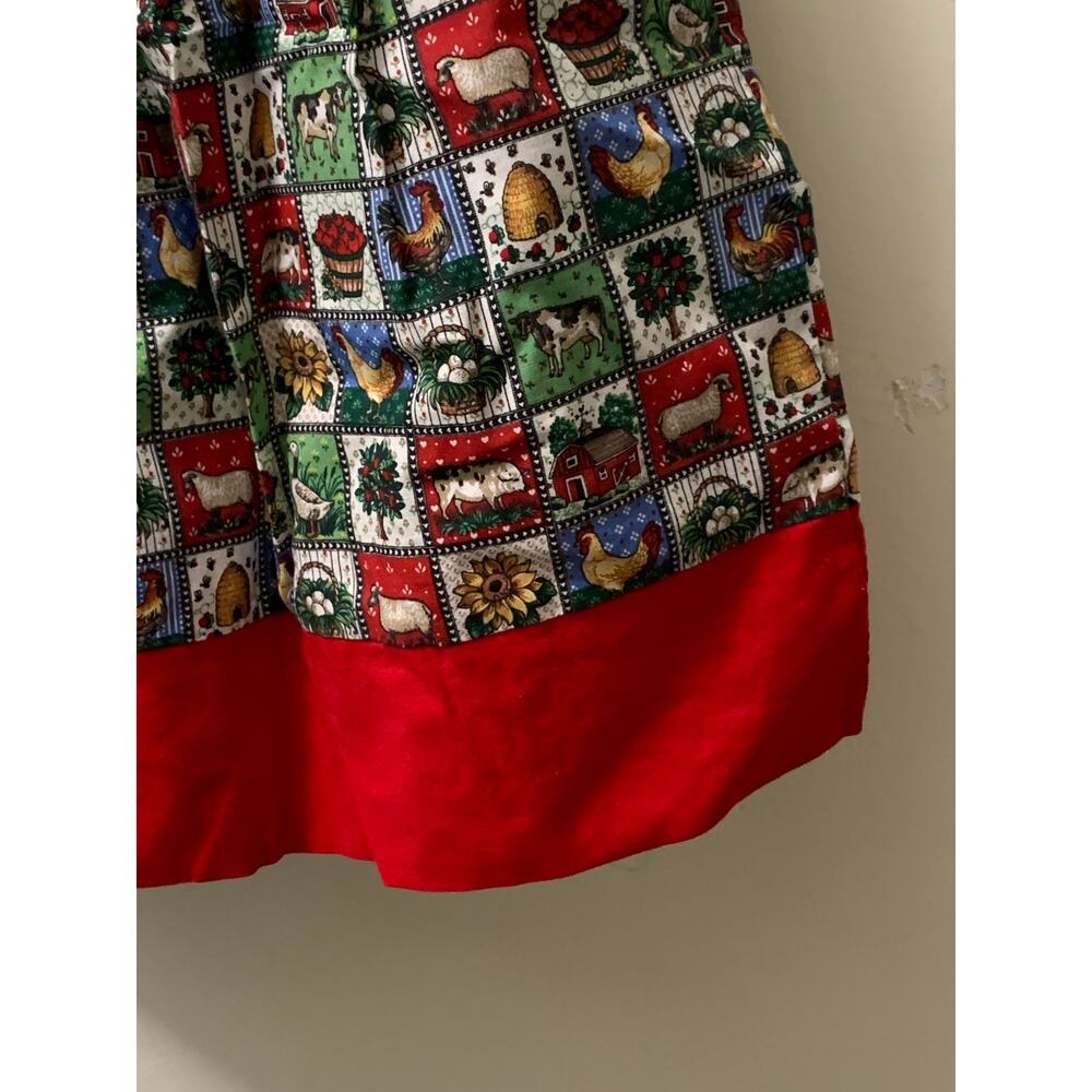 Handmade dress chickens bees farm Sz 4 M - Picture 6 of 10